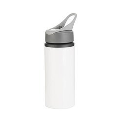 Botella de agua de aluminio de 650 ml con asa para sublimación - blanco