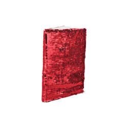 Cuaderno A5 con funda con lentejuelas para sublimación - rojo