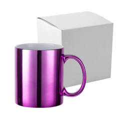 Taza 330 ml chapada para sublimación - Violeta con caja de cartón