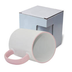 Taza MAX A + 450 ml con asa rosa con caja KAR5 Sublimación Transferencia Térmica