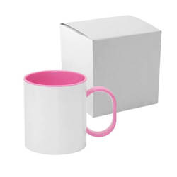 Taza de plástico 330 ml FUNNY rosa con caja Sublimación Transferencia Térmica