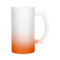 Taza de vidrio esmerilado para sublimación - degradado naranja 470 ml