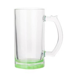 Taza de vidrio para sublimación, fondo verde 470 ml