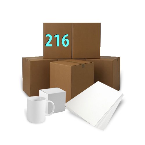 216 pzs tazas blancas A + con caja + resma de papel sublimación A3 Sublimación Transferencia Térmica