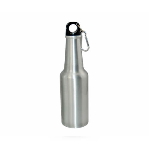 Botella de agua turista plateada en forma de botella de transferencia térmica por sublimación de 400 ml