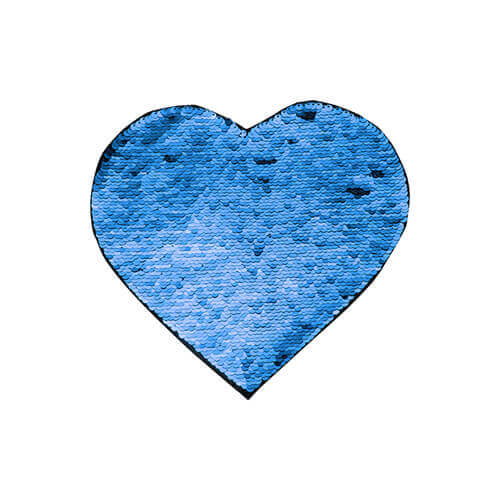 Lentejuelas bicolores para impresión por sublimación y aplicaciones textiles - corazón azul 22 x 19,5 cm