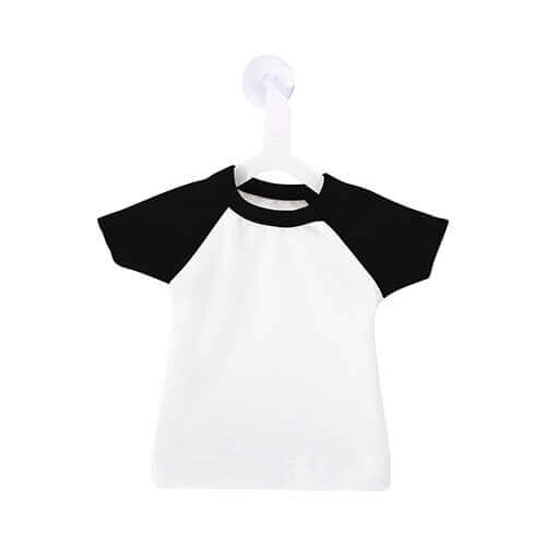 Mini camiseta con percha para impresión por sublimación - negro
