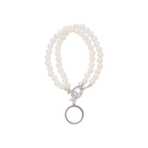 Pulsera cadena de perlas con etiqueta de sublimación