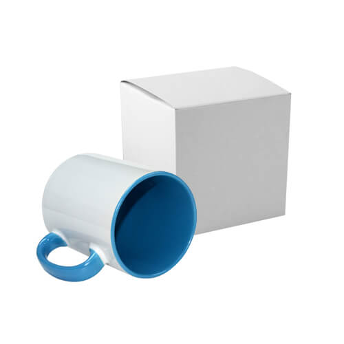 Taza 300 ml FUNNY azul con caja de cartón para Sublimación