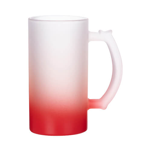 Taza de vidrio esmerilado para sublimación - rojo degradado 470 ml